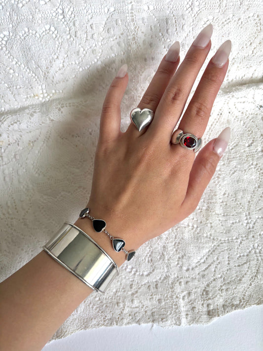 Vintage Sterling Garnet Ring