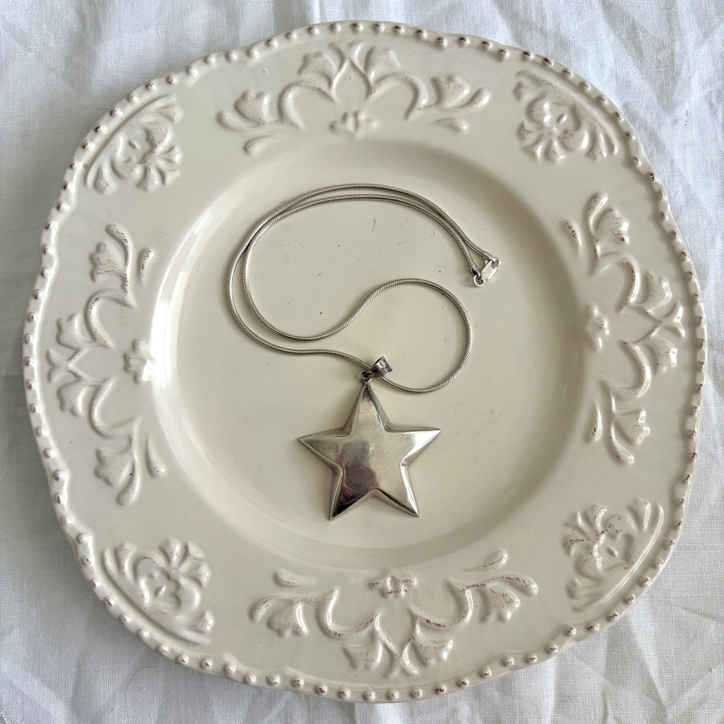 Vintage Sterling Large Statement Star Necklace