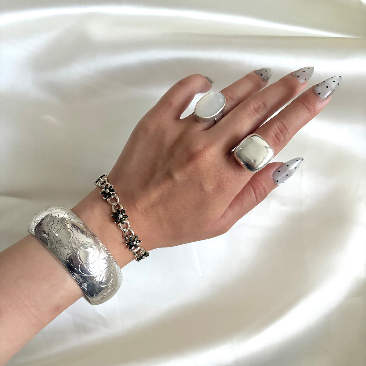 Modernist Sterling Puffy Square Ring