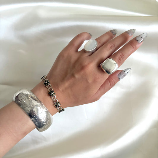 Vintage Sterling Olive Floral Bracelet