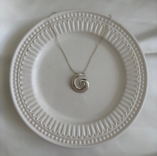 Modernist Sterling Spiral Necklace