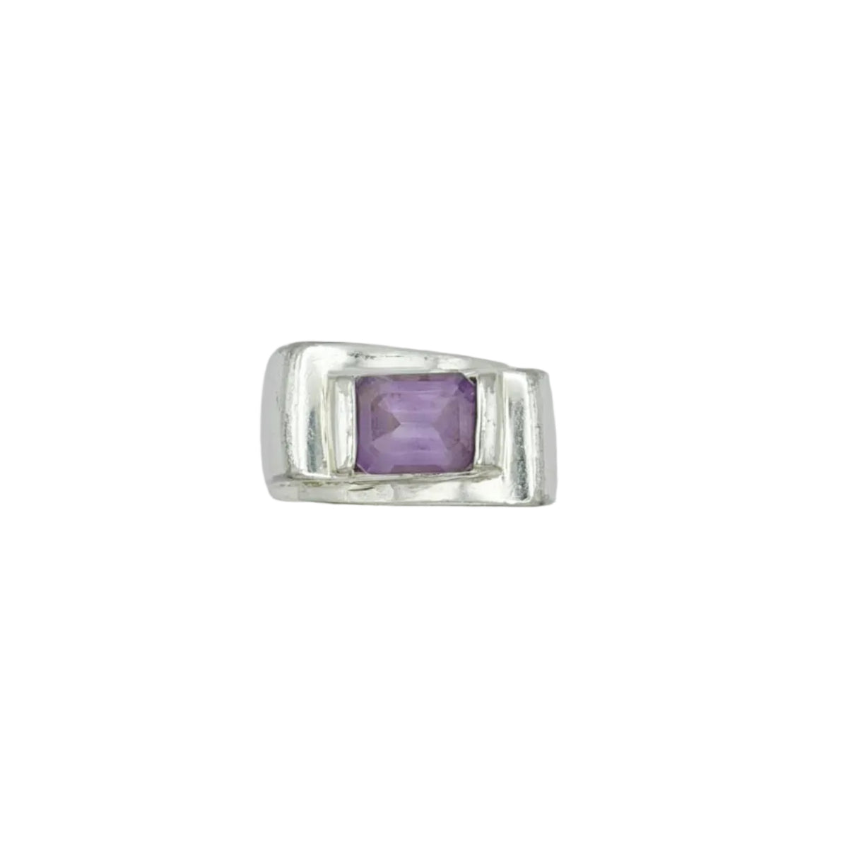 Vintage Sterling Chunky Amethyst Ring