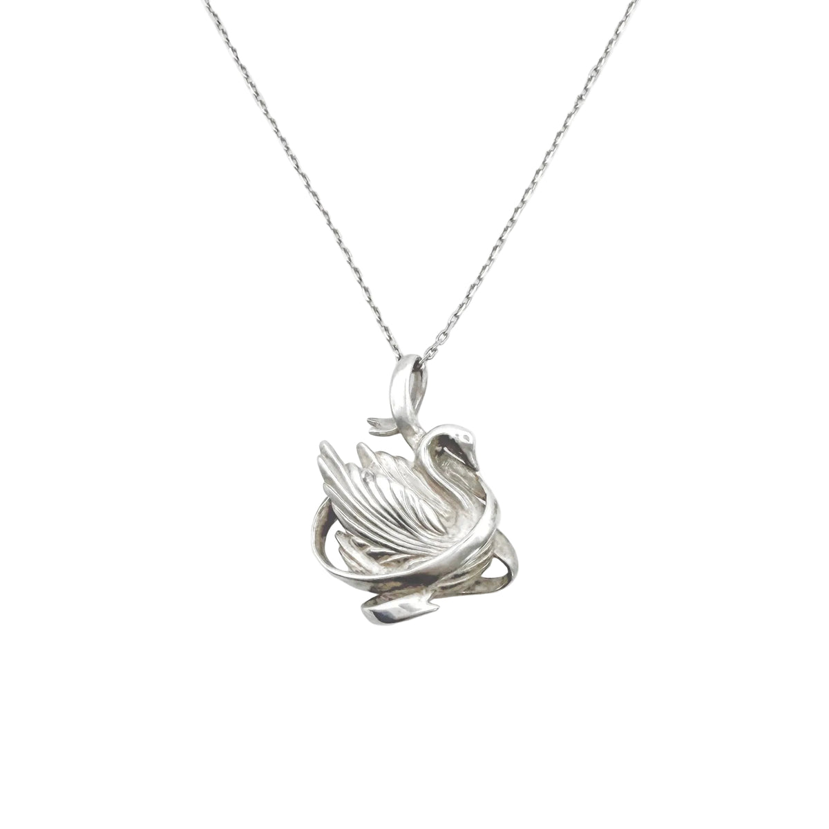 Vintage Sterling Swan Necklace