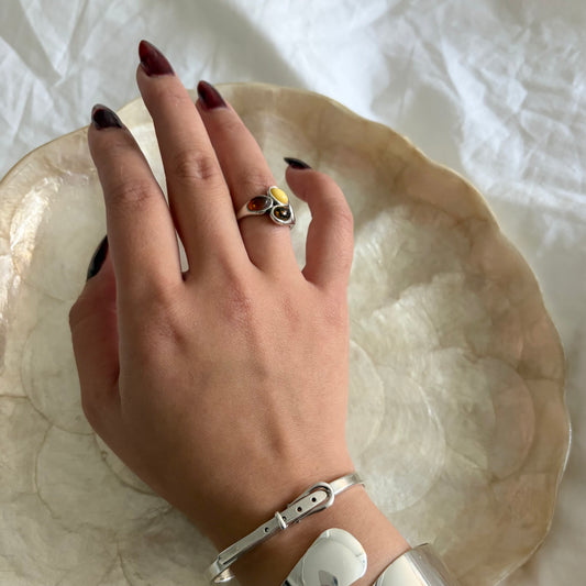 Vintage Sterling Amber Ring
