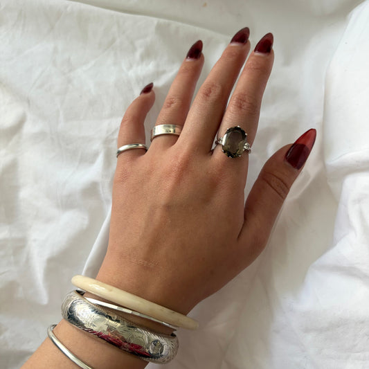 Vintage Sterling Smokey Quartz Ring
