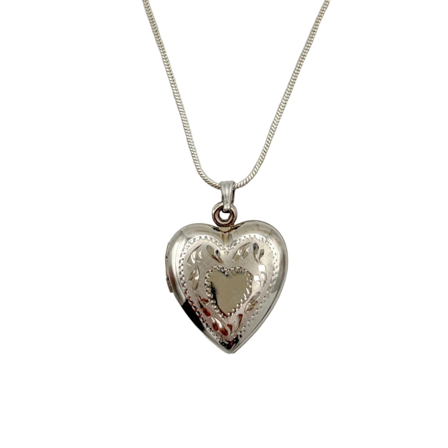 Vintage Sterling Silver Locket Necklace
