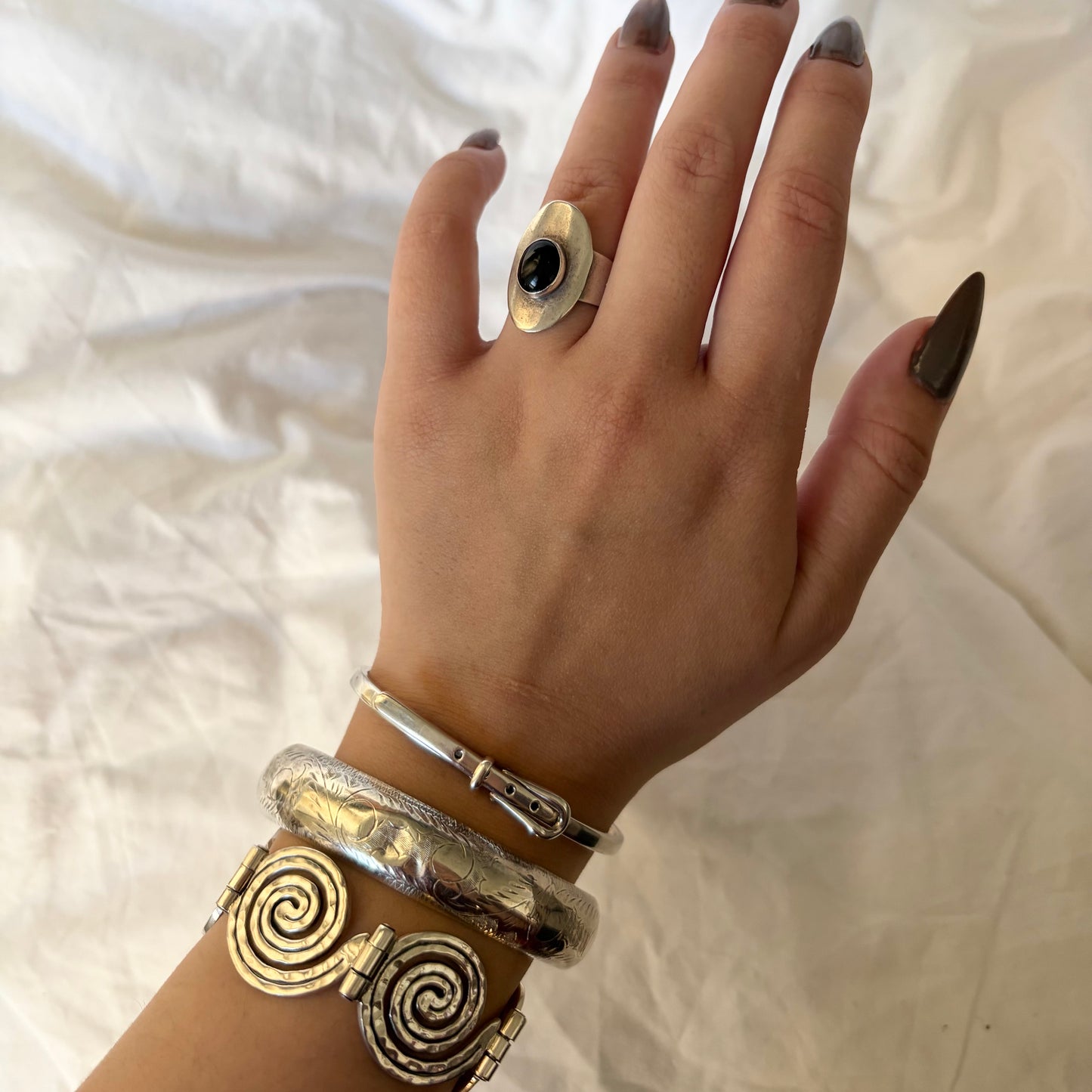 Vintage Sterling Belt Buckle Bracelet