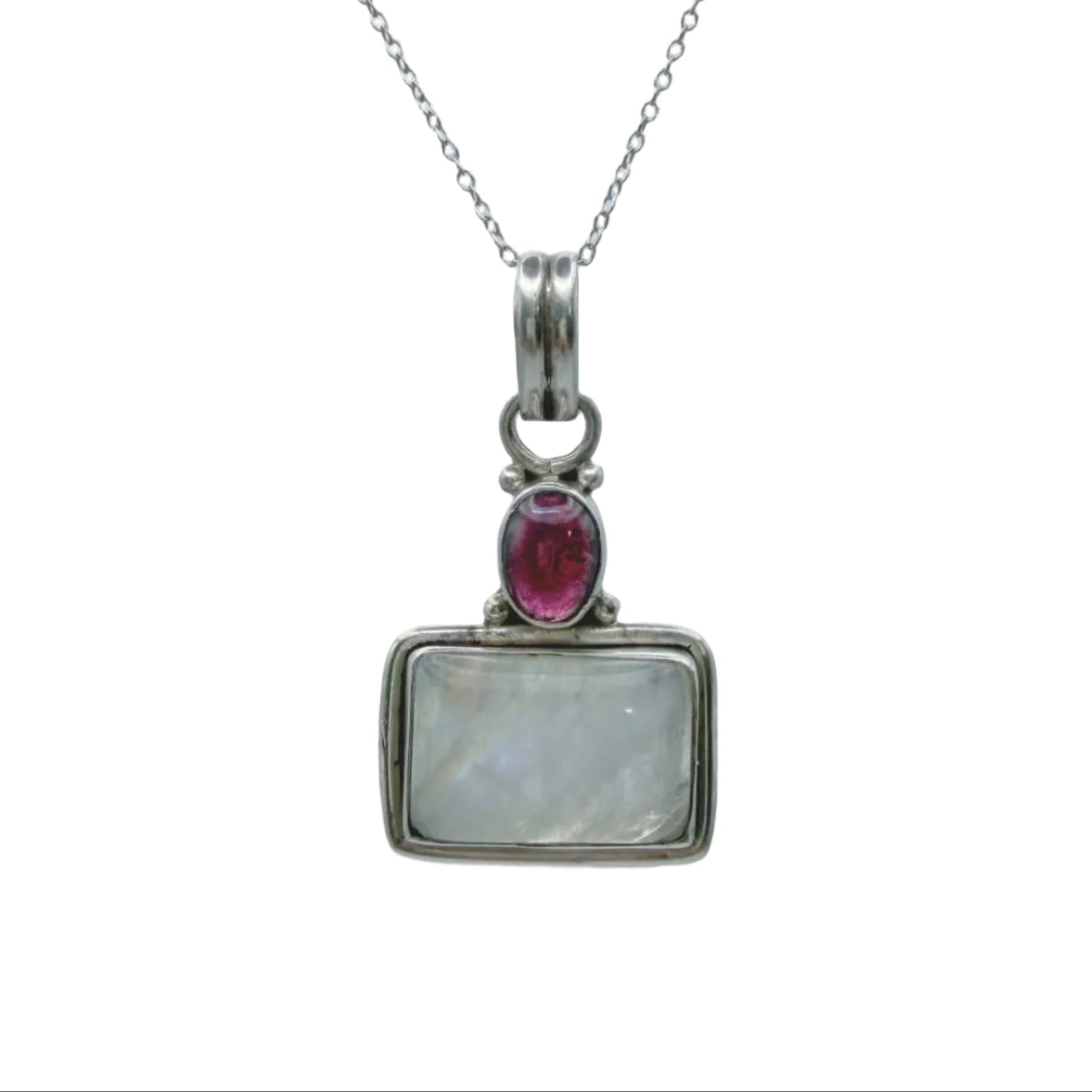 Vintage Sterling Moonstone Necklace