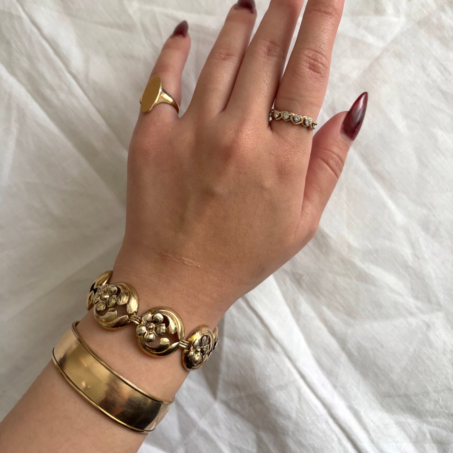 Vintage Gold Filled Floral Bracelet