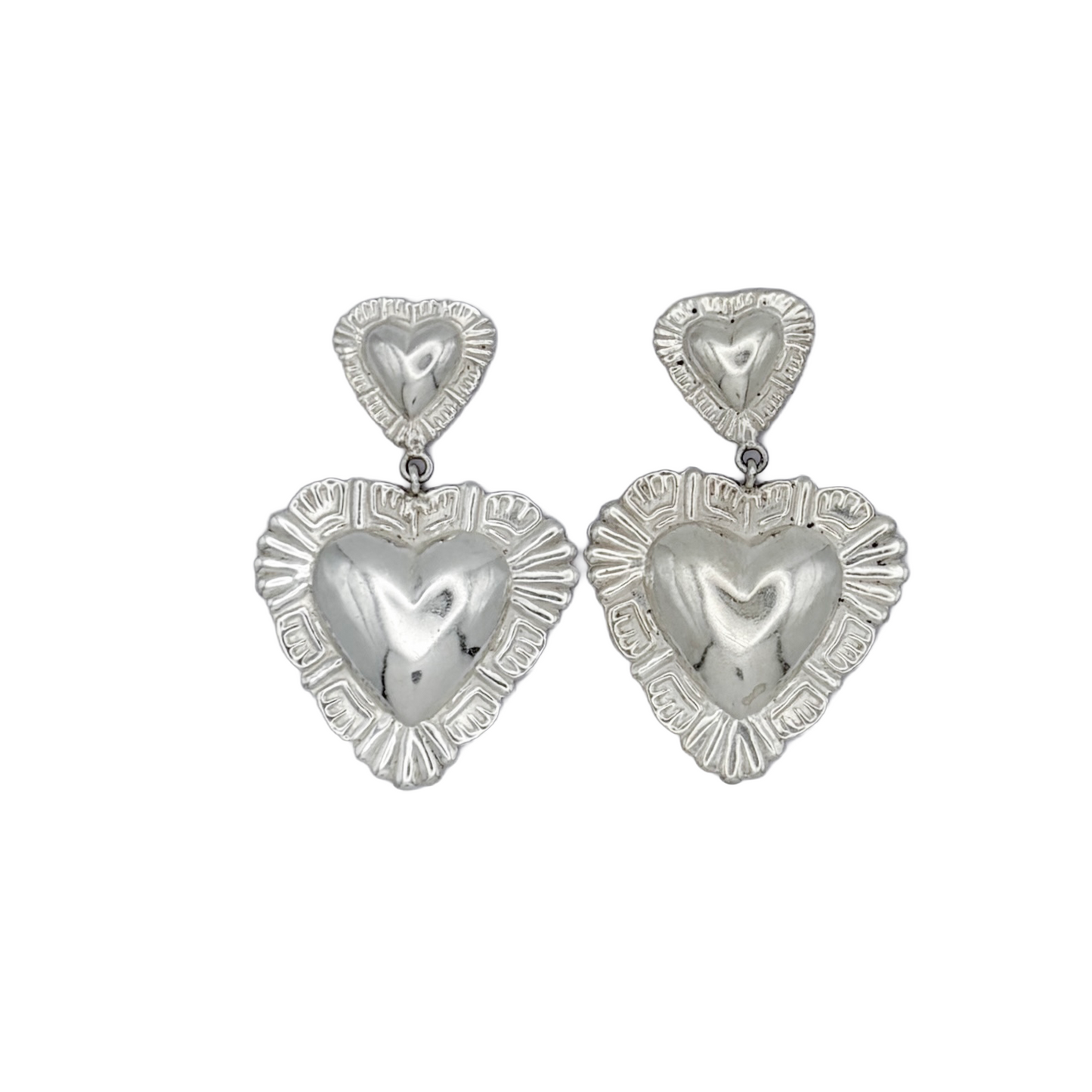 Vintage Sterling Heart Earrings