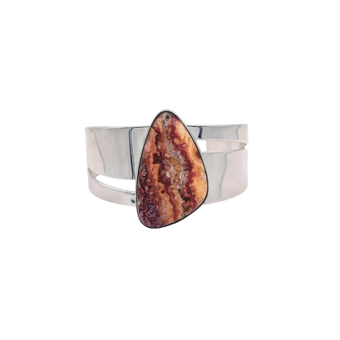 Vintage Sterling DTR Agate Statement Cuff