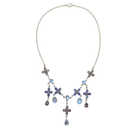 Vintage Sterling Nicky Butler Chandalier Lariat Necklace