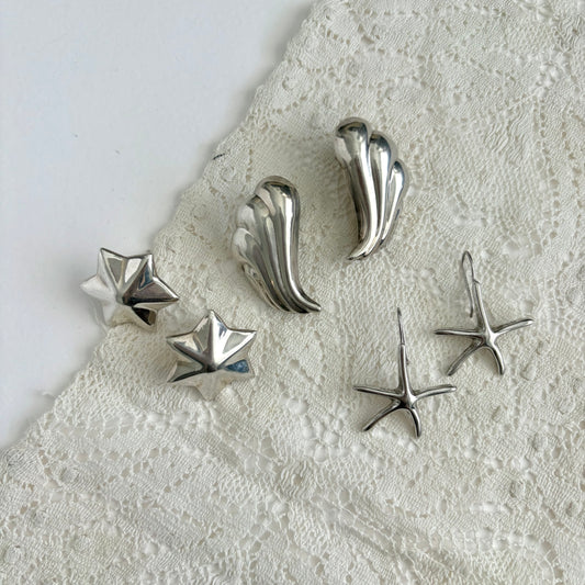 Vintage Sterling Starburst Earrings