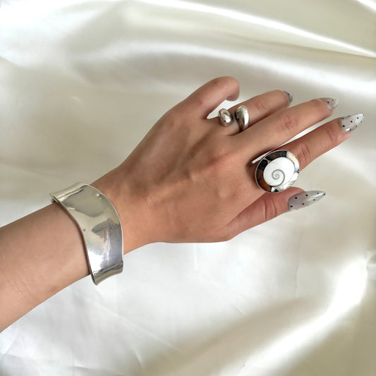 Vintage Sterling Curved Statement Cuff