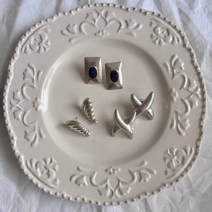 Vintage Sterling X Earrings