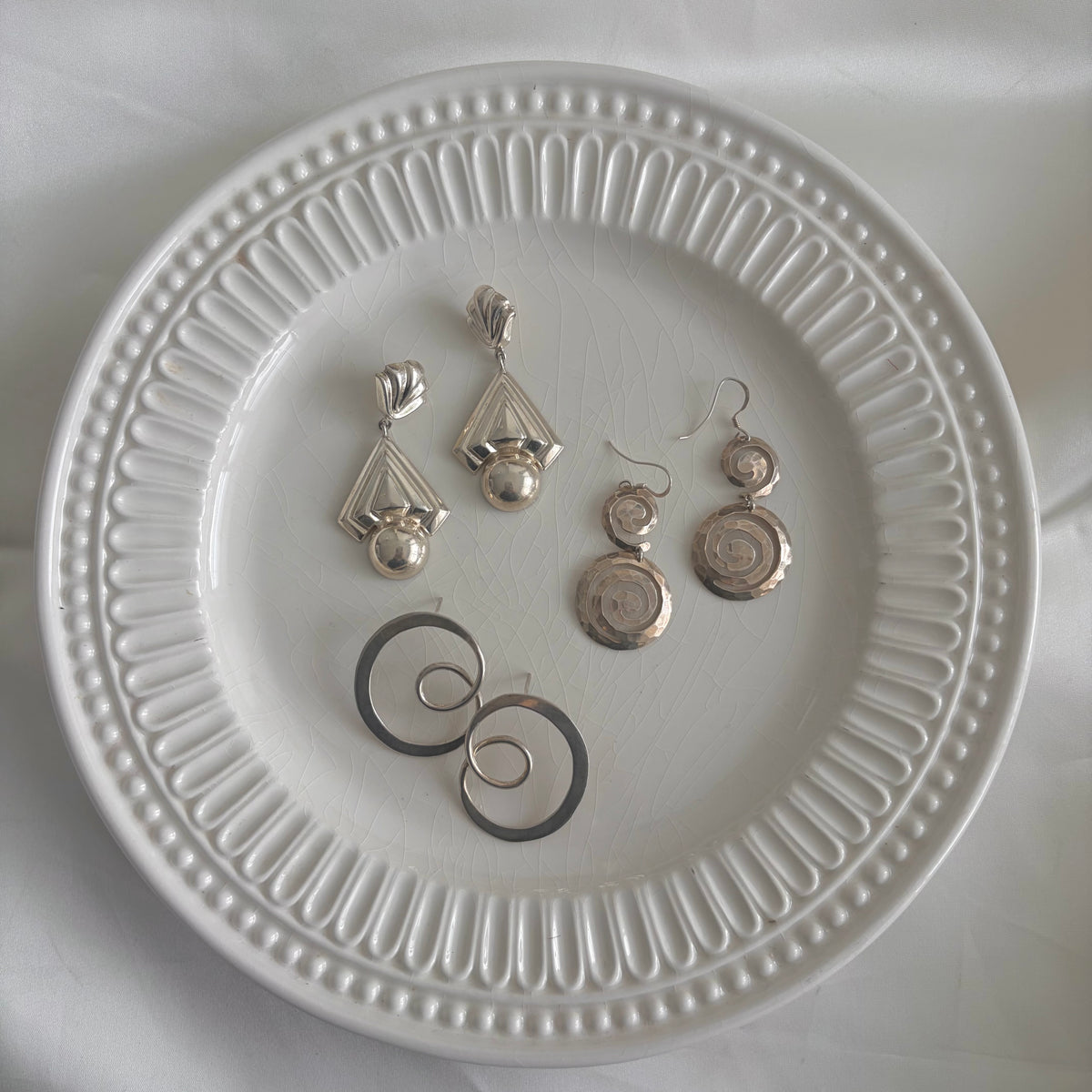 Modernist Sterling Swirl Earrings