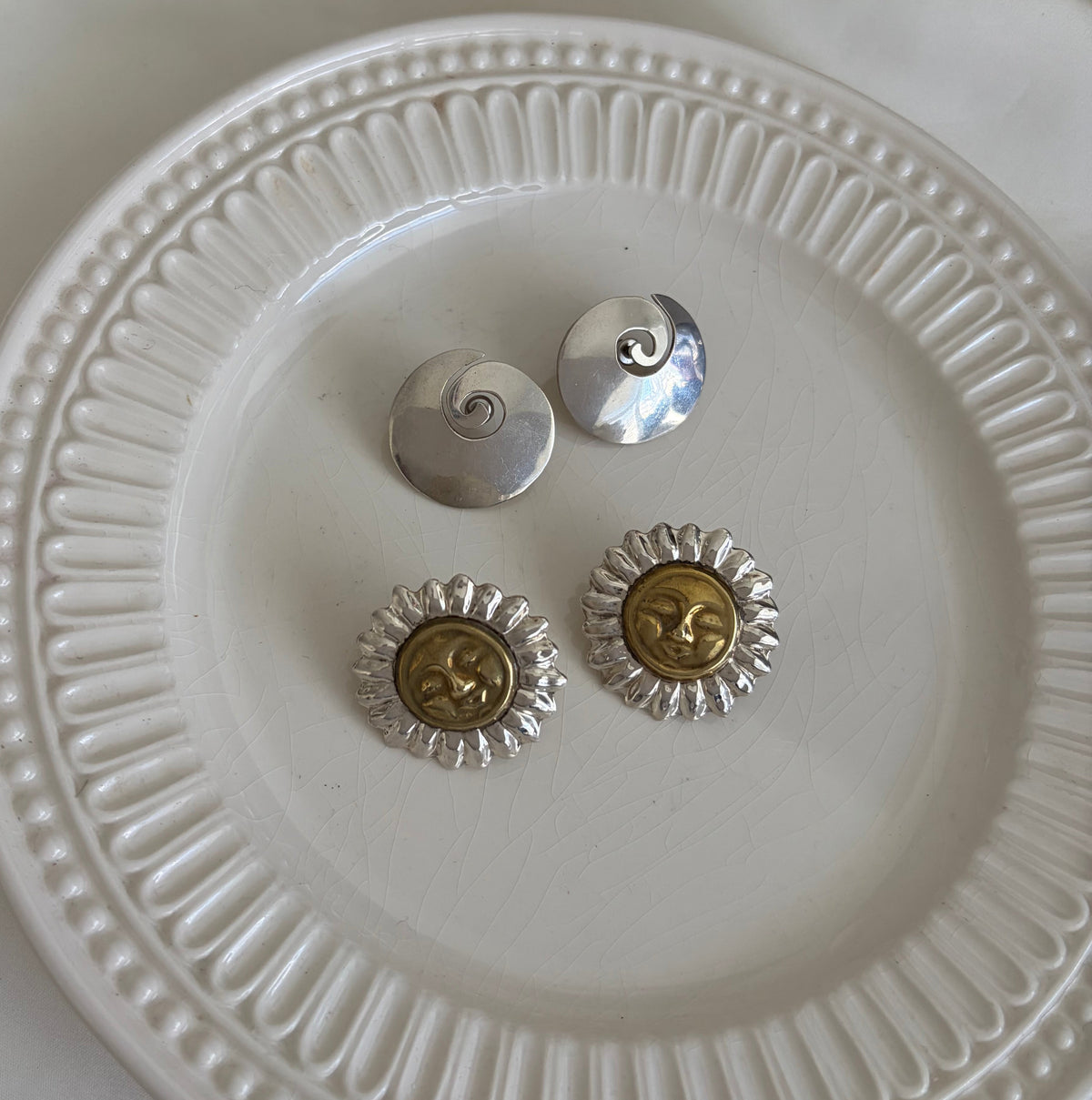 Modernist Sterling Swirl Earrings