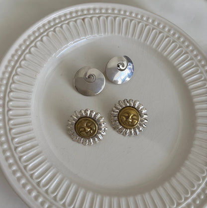 Modernist Sterling Swirl Earrings