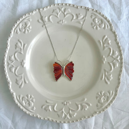 Vintage Sterling DTR Butterfly Necklace