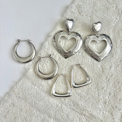 Vintage Sterling Hoops