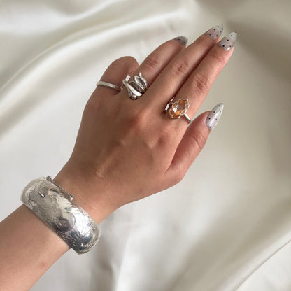 Vintage Sterling Marquise Citrine Ring