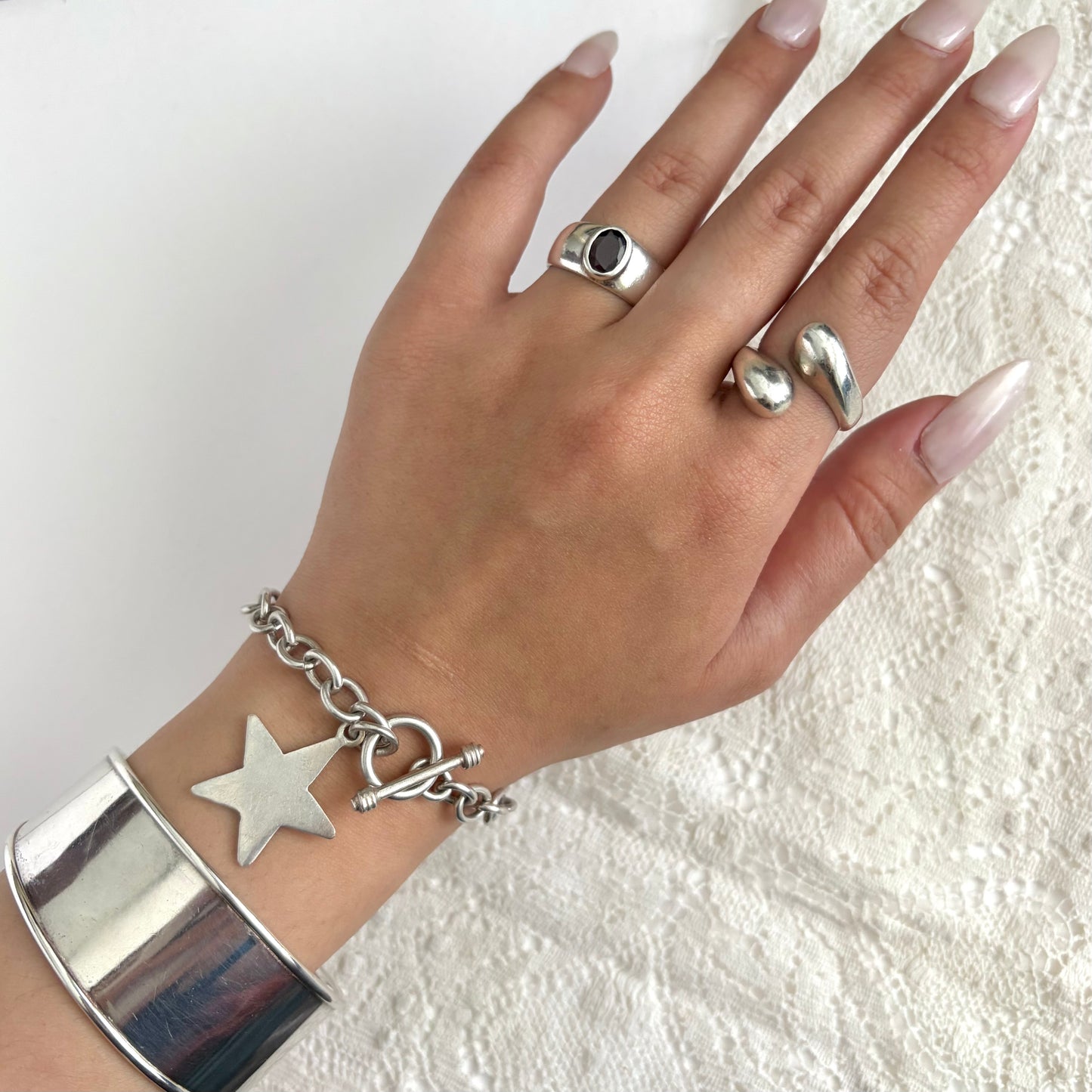 Vintage Sterling Star Charm Bracelet