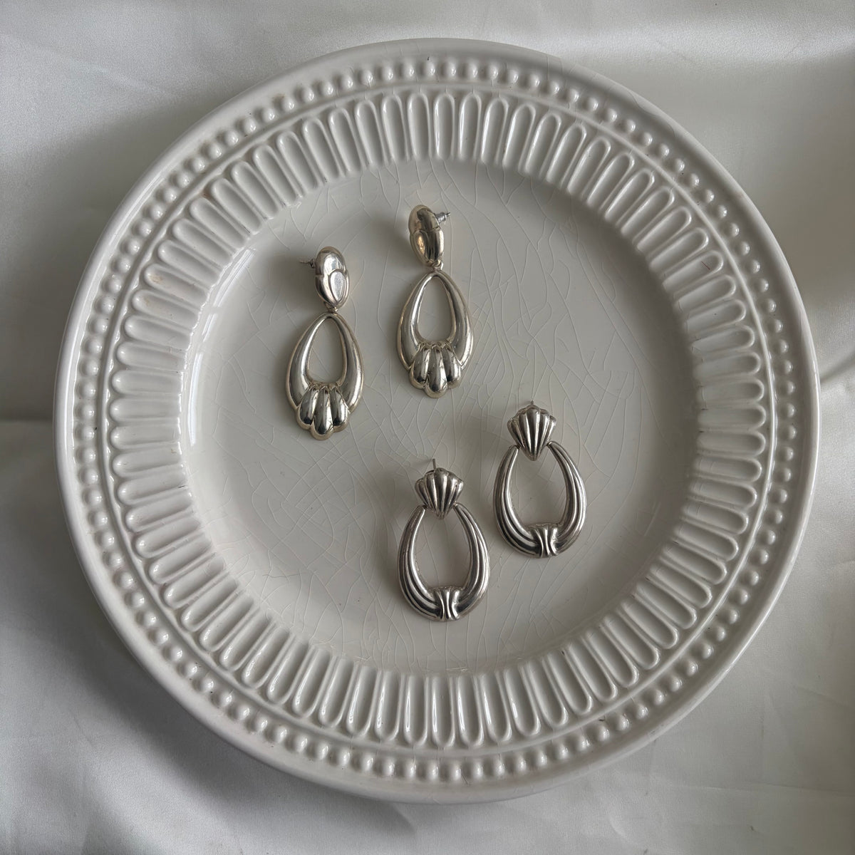 Vintage Sterling Door Knocker Earrings