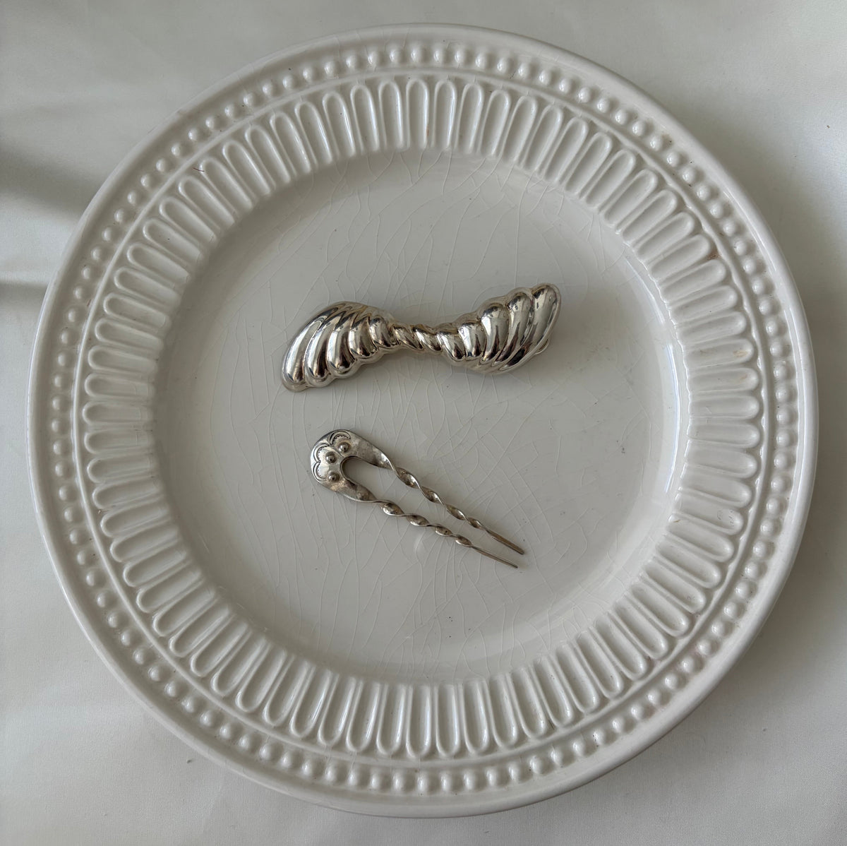 Vintage Sterling Ribbed Barrette