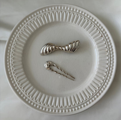 Vintage Sterling Ribbed Barrette
