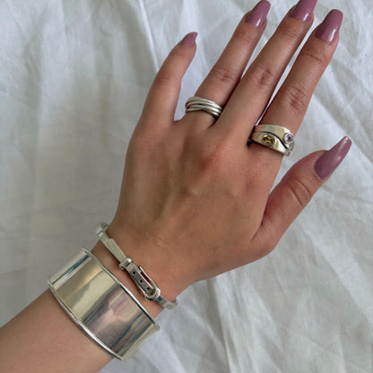 Modernist Amethyst Citrine Stacker Rings