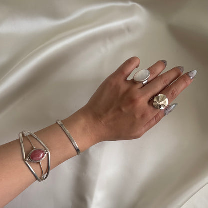 Vintage Sterling Rhodochrosite Cuff