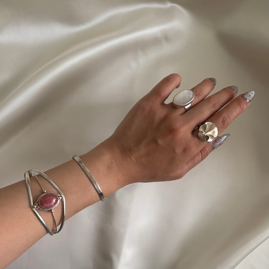 Vintage Sterling Rhodochrosite Cuff