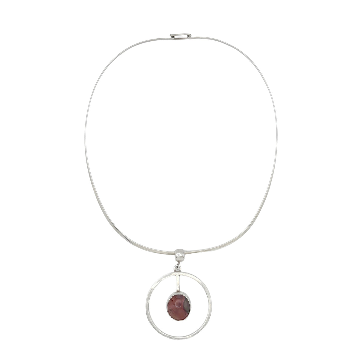 Vintage Sterling Red Agate Torque