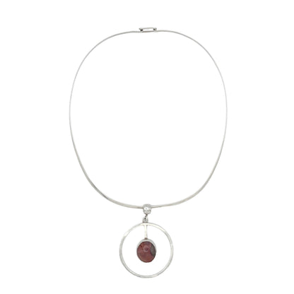 Vintage Sterling Red Agate Torque