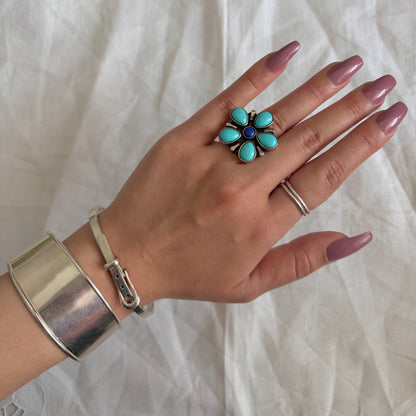 Vintage Sterling DTR Flower Ring