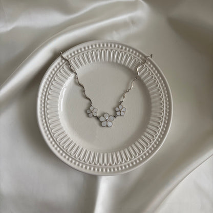 Vintage Sterling Mother Of Pearl Necklace