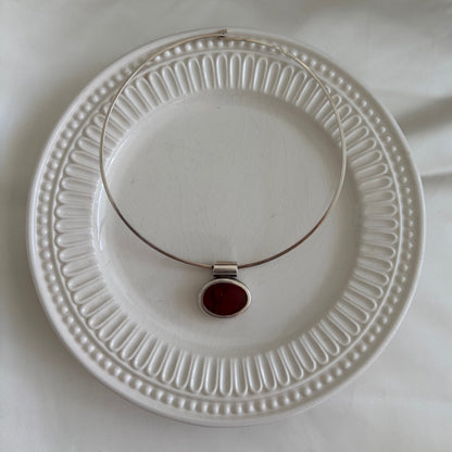 Vintage Sterling Red Jasper Torque