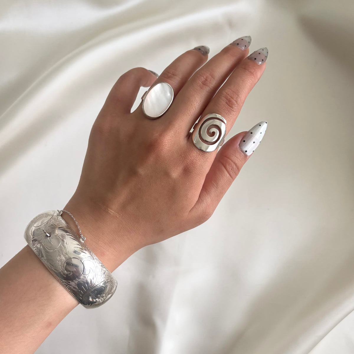 Modernist Sterling Swirl Ring