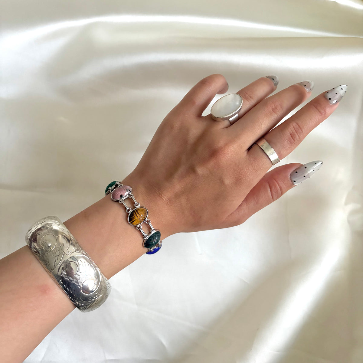 Vintage Sterling Scarab Bracelt