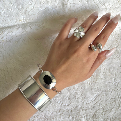 Vintage Sterling Onyx Bracelet