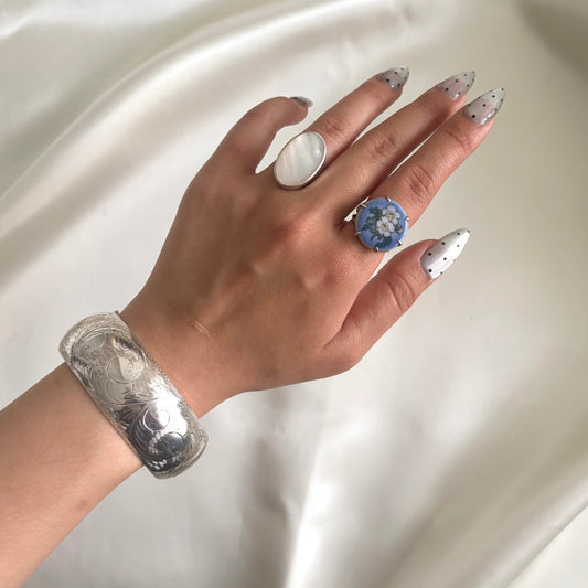 Vintage Sterling Mother of Pearl Statement Ring