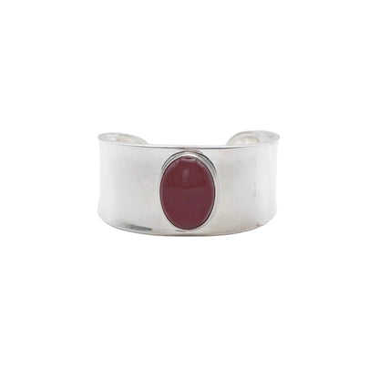 Vintage Sterling Carnelian Statement Cuff