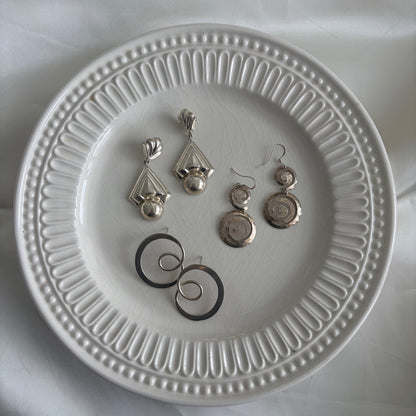 Vintage Sterling Geometric Earrings