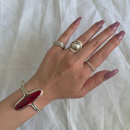 Modernist Sterling Ball Ring