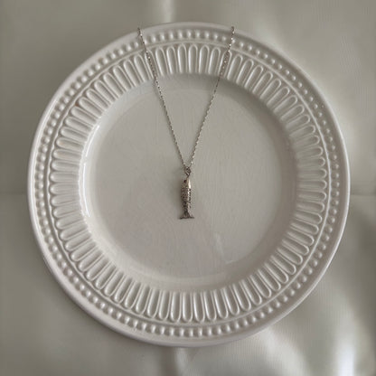 Vintage Sterling Articulated Fish Necklace