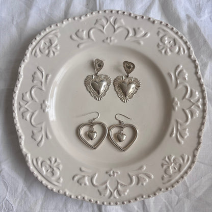 Vintage Sterling Heart Dangles