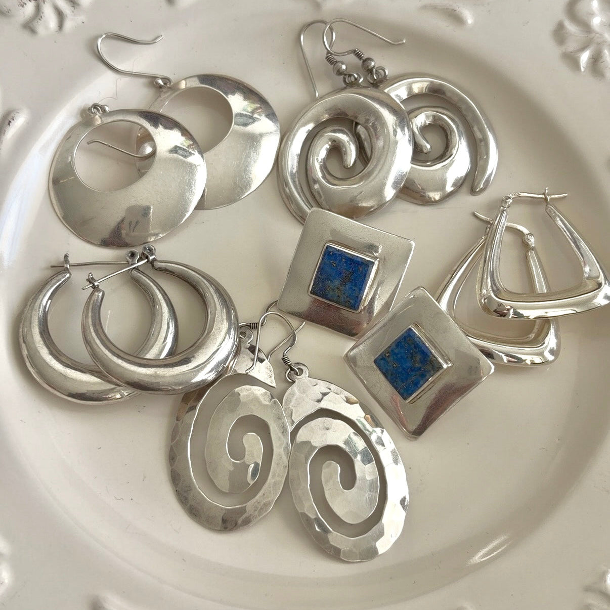 Vintage Sterling Hoops