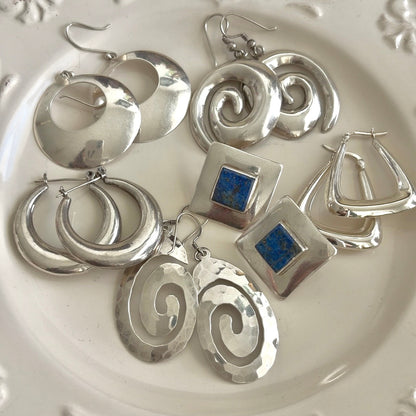 Vintage Sterling Hoops