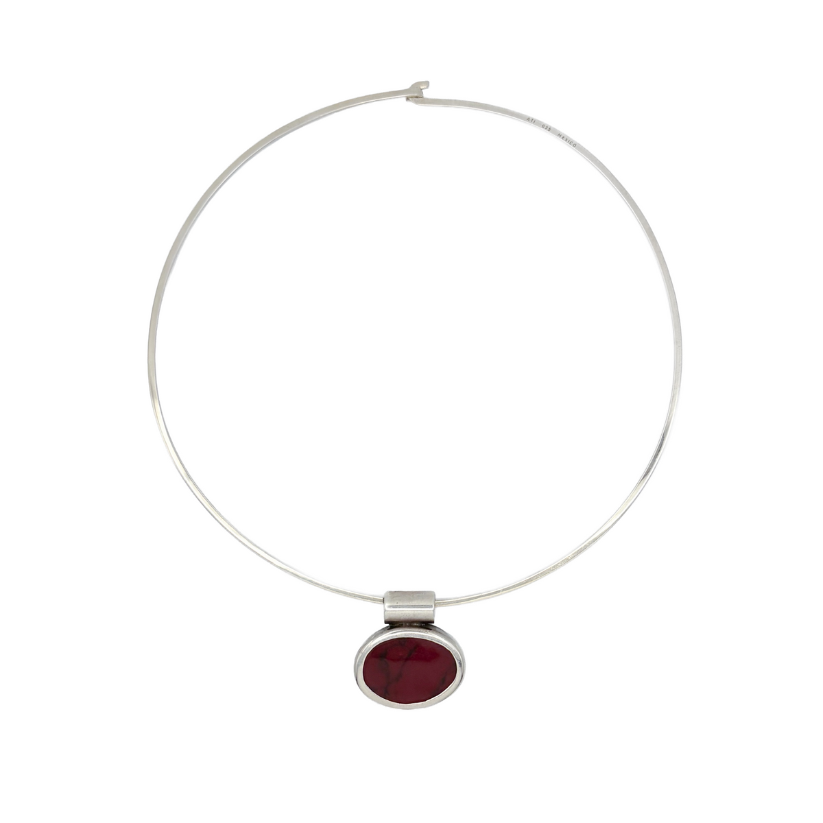 Vintage Sterling Red Jasper Torque