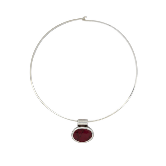 Vintage Sterling Red Jasper Torque